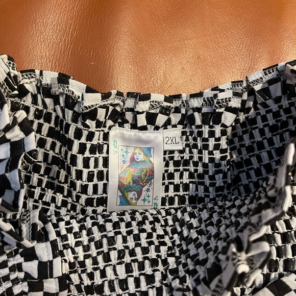 NWOT Queen of Sparkles women’s checker ruffle skirt, XXL but fits more like L - Picture 3 of 3